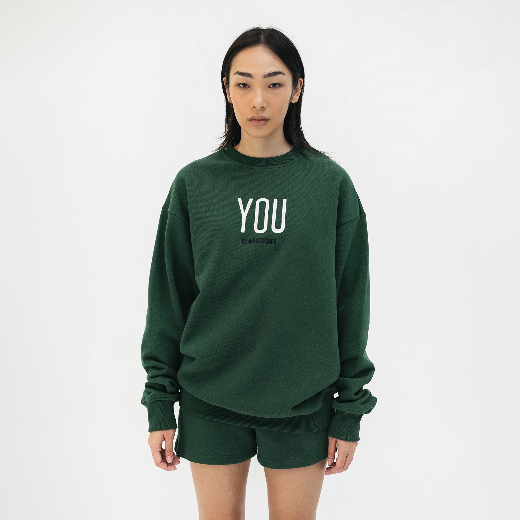 YOU Draped Shoulder Sweater
