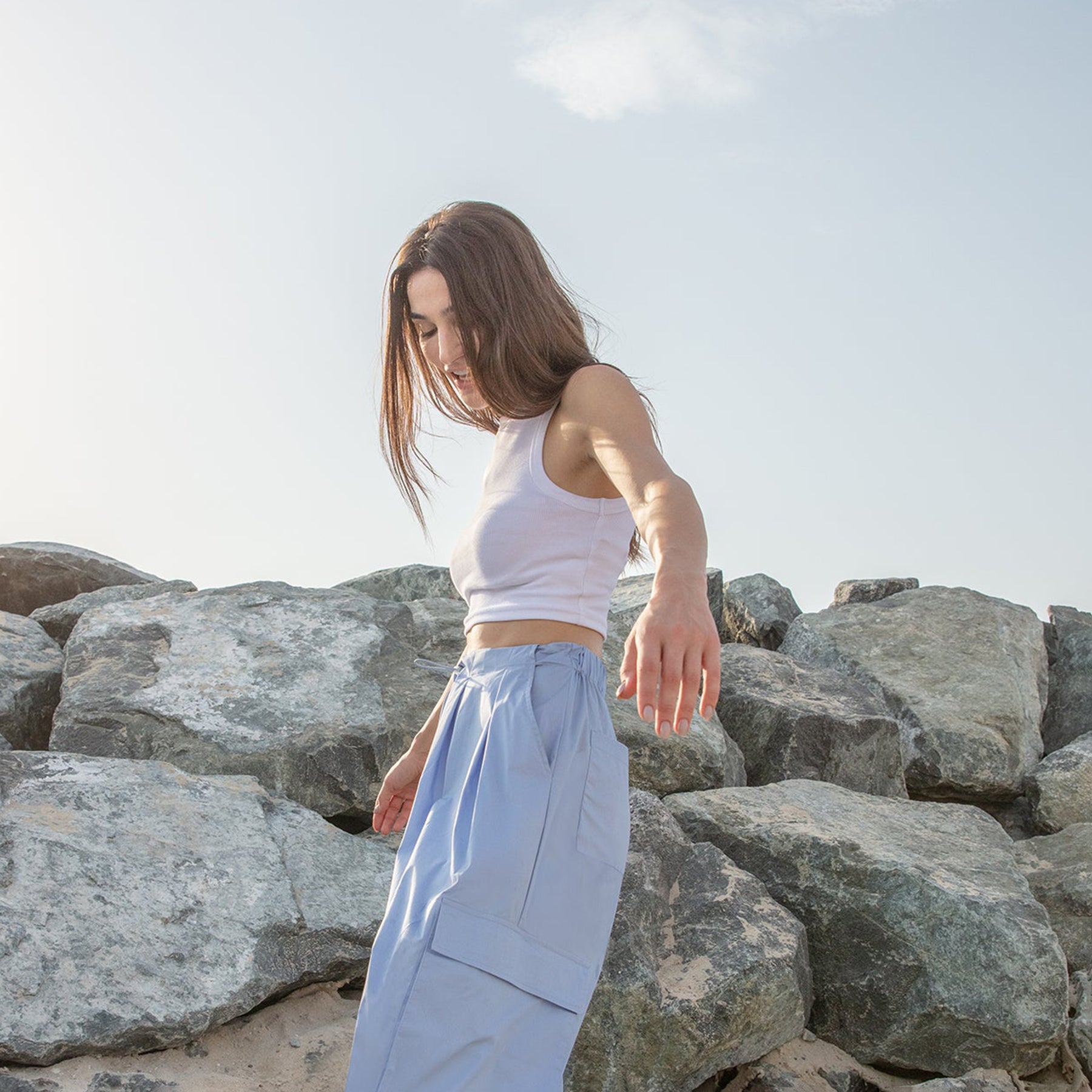 Cropped Ribbed Tank Top