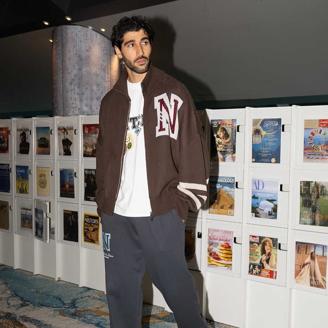 سترة صوفية محبوكة بسحاب من كوليدج