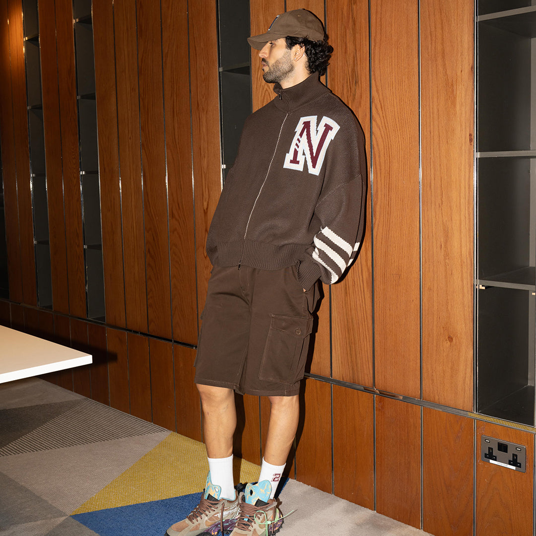 سترة صوفية محبوكة بسحاب من كوليدج