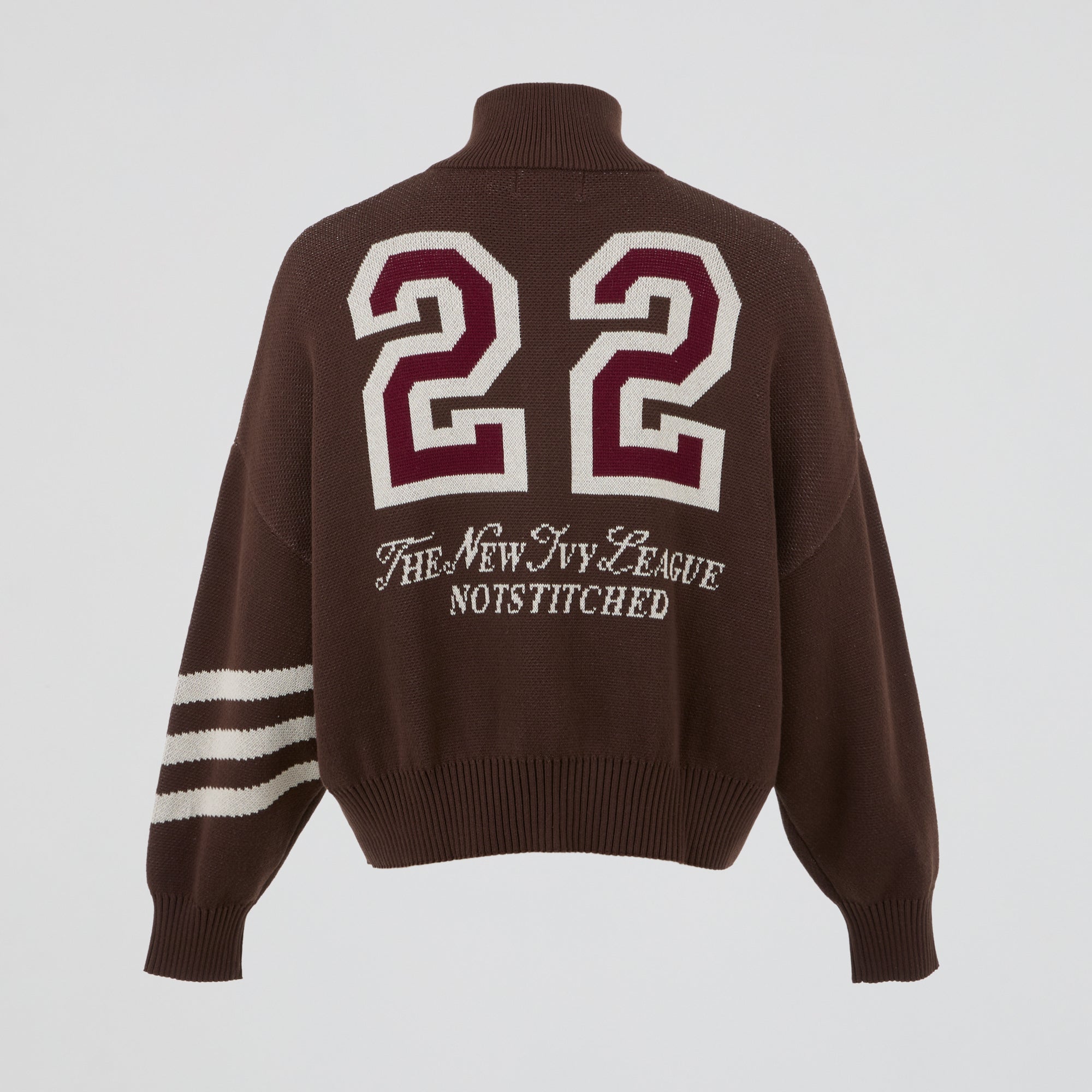 COLLEGE KNITTED ZIPPER SWEATER